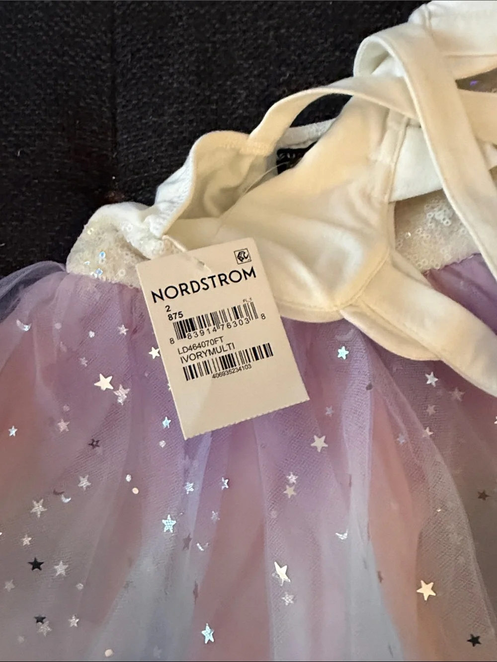 Zunie Lavender and White Sparkle Unicorn Tulle Dress